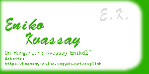 eniko kvassay business card